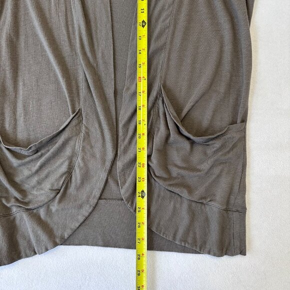 Garnet Hill Linen Modal Pocket Detail Open Cardigan Size M Gray Lightweight - Picture 8 of 9